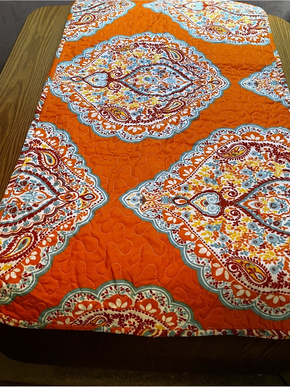 Lush Decor Vibrant Orange Paisley Quilted King Pillow Shams - Home Bedding